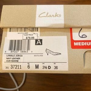 Clarks navy leather shoes, 6